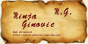 Minja Ginović vizit kartica